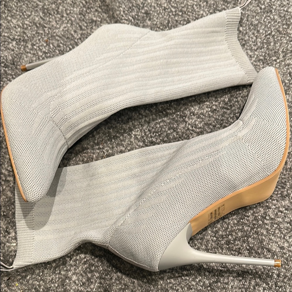 Elegant Gray Stiletto Boots